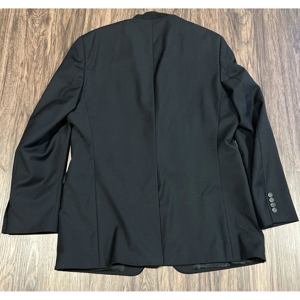 Ralph Ralph Lauren Blazer Men 44L Long Black Pinstriped Wool Sport Coat